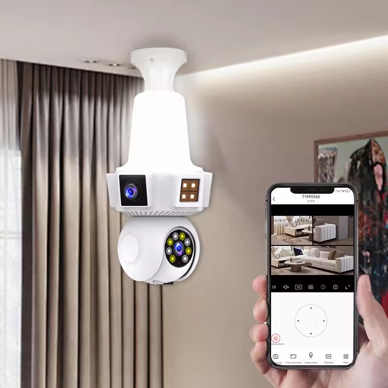 Home Security Flood Lights - 6MP V380pro APP Dual Objektiv Voll